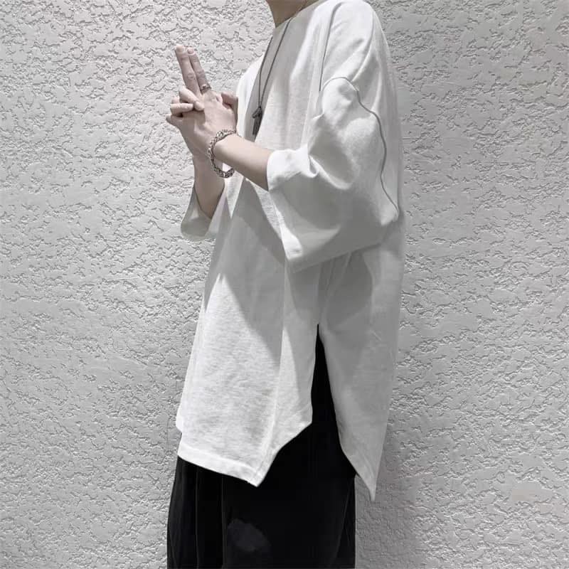 Áo phông xẻ tà unisex ODIN dành cho nam nữ, áo thun dáng basic tay lỡ form rộng chất thun mềm thỏa mái năng động | BigBuy360 - bigbuy360.vn