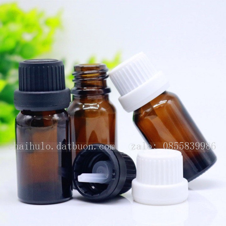 {Sỉ từ 2.5k} Combo 5 Vỏ chai lọ đựng tinh dầu nhỏ giọt nâu  10ml