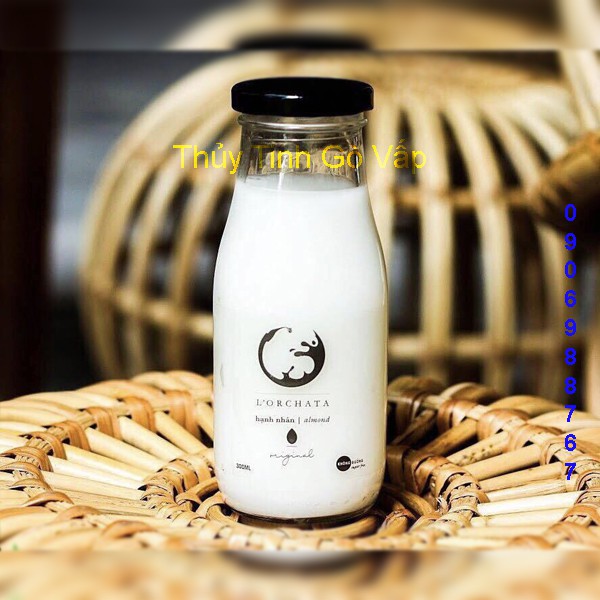 Bộ 2 chai thủy tinh nắp thiếc 300ml, đựng sữa, nước ép trái cây. | BigBuy360 - bigbuy360.vn