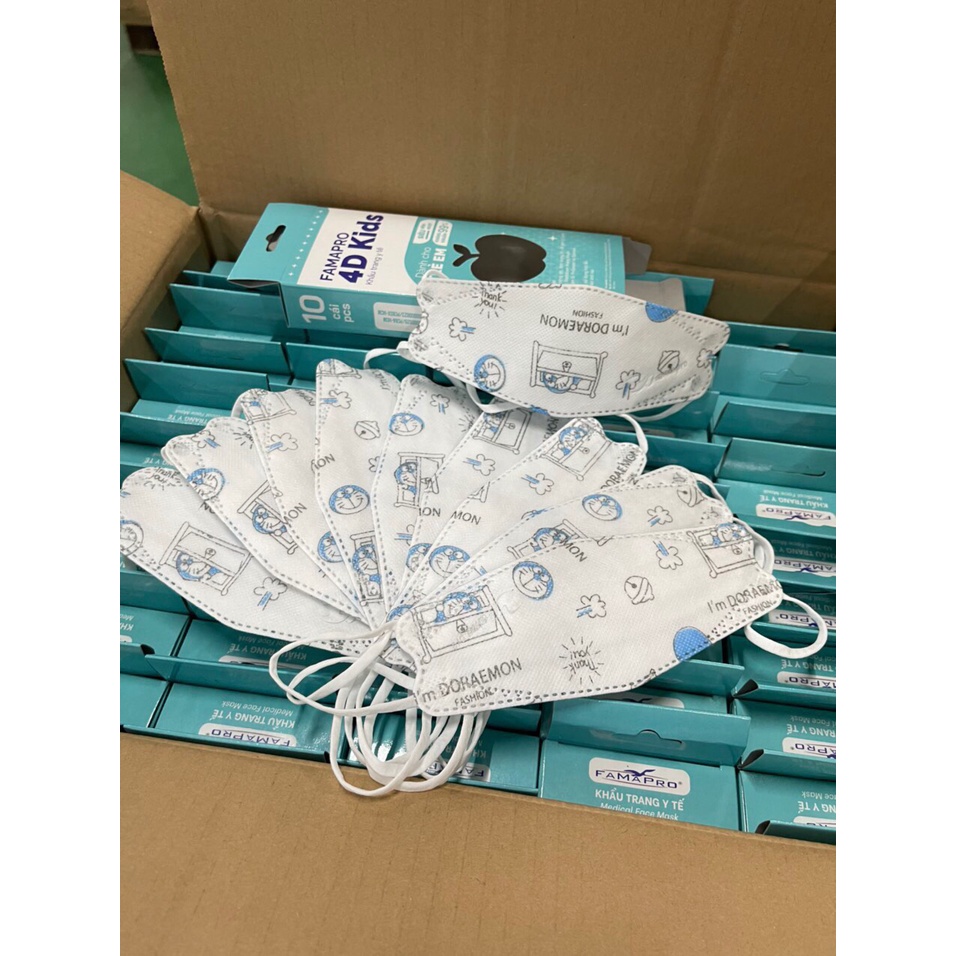 Set 10 Khẩu Trang 4D Cho Bé Famapro Thuộc Công Ty Nam Anh (10 cái 1 hộp)