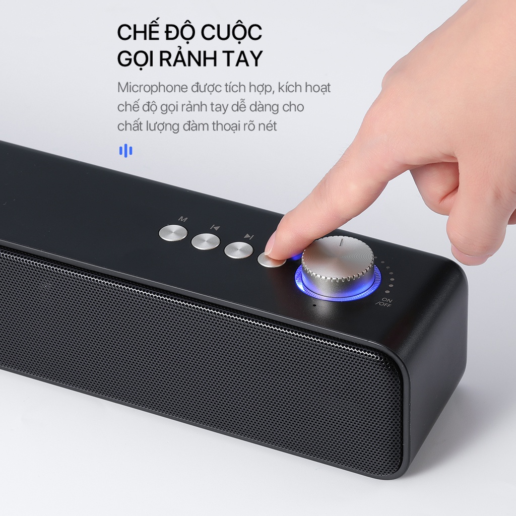 Loa Thanh Soundbar Bluetooth ROBOT RB480 Công Suất 10W Pin 1200mAh Bass Trầm Mạnh Mẽ - Hỗ Trợ Kết Nối USB/ AUX/ Thẻ Nhớ