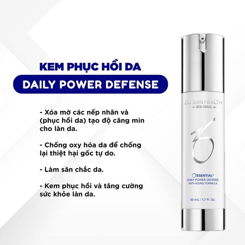 Kem phục hồi da Treatment Zo Health Skin Daily Power Defense