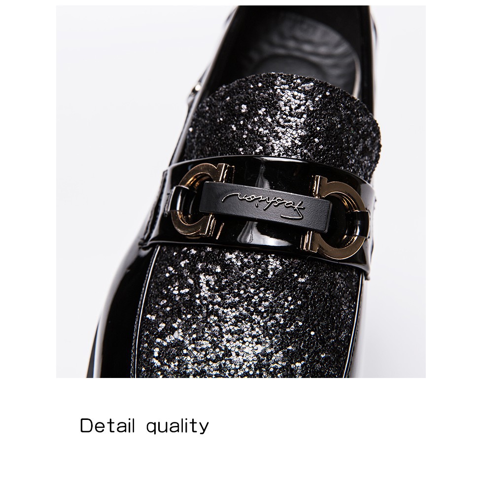 Elegant imitation diamond loafers for men