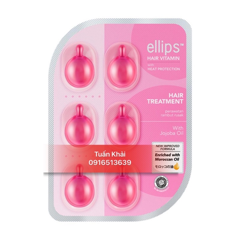 Serum Dưỡng Tóc Ellips Vitamin Hair Vitamin Moroccan Oil - 1vỉ 6 viên
