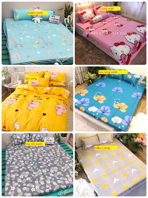 SET GA VÀ 2 VỎ GỐI COTTON POLY 1M8X2M (CHAT CHỌN MẪU) | BigBuy360 - bigbuy360.vn
