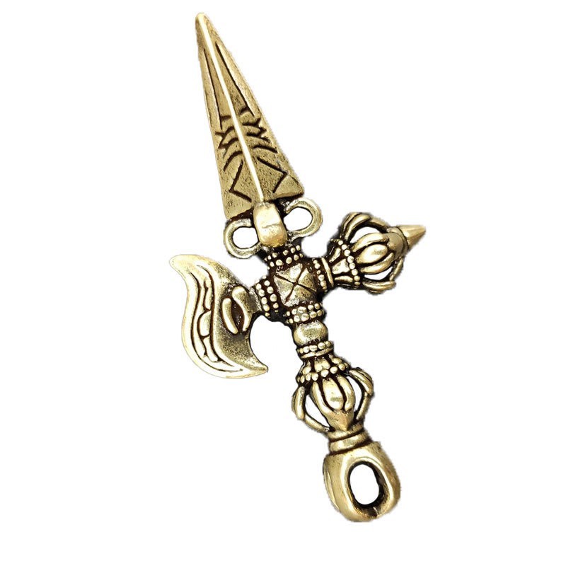 Tượng trang trí móc treo Kim Cang thiết Chùy chất liệu đồng thau chế tác thủ công đem lại nhiều may mắn hộ thể tài lộc