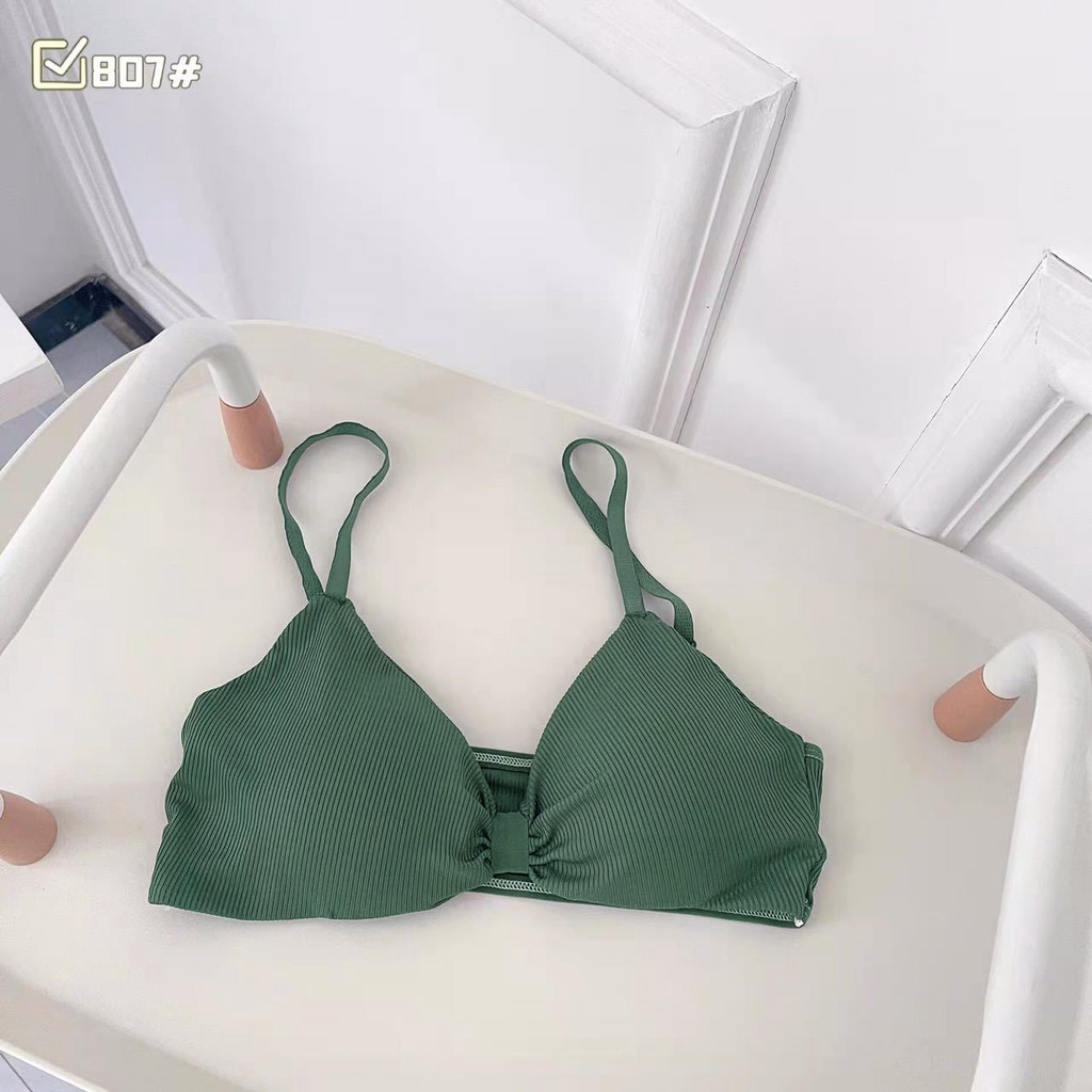 Áo lót nữ cotton sexy gân tăm nơ áo ngực nữ quyến rũ Sumio_offical không gọng AL003
