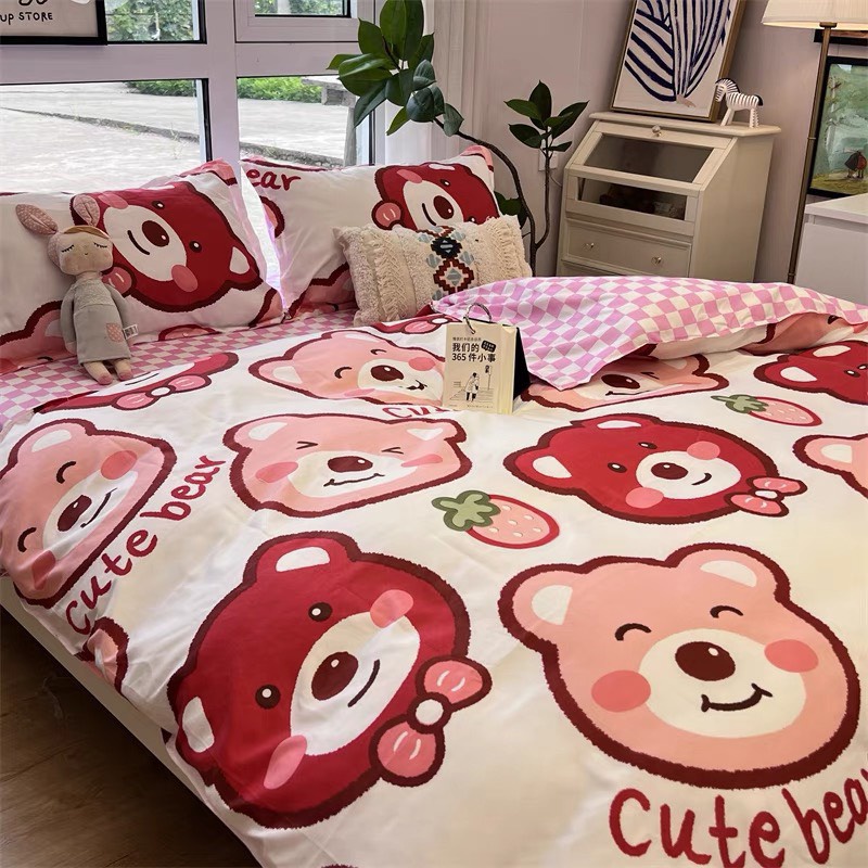 Bộ Ga Giường Và Vỏ Gối Cotton Korea ADU79 Bedding Đủ Kích Thước Trải Nệm 1m4, 1m6, 1m8 Chưa Gồm Chăn0