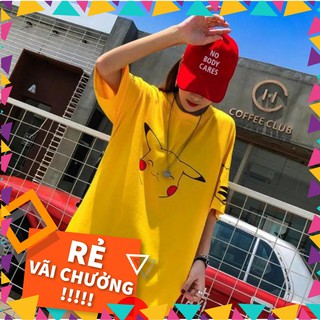 Áo thun phom rộng stee pikachu yellow 2 unisex mathewstore aothuntaylonamnu