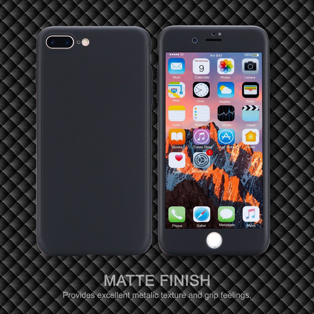 360° Ốp Lưng Bảo Vệ Mặt Trước Và Sau Cho iPhone 6 6S 7 8 Plus iPhoneX