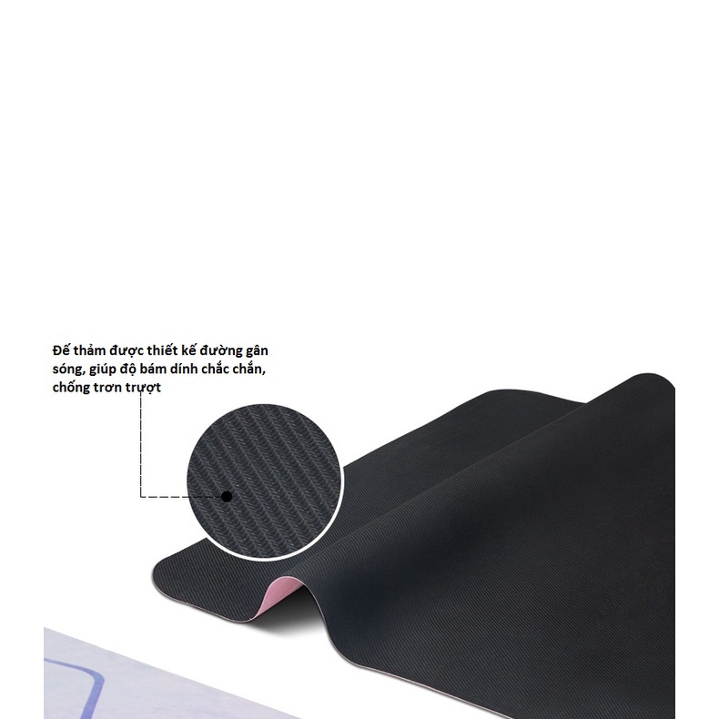 Thảm Tập Yoga Du Lịch Họa Tiết In Da Lộn 3D Siêu mỏng gấp gọn cao su tự nhiên 1,5mm cao cấp - Có túi đựng kèm