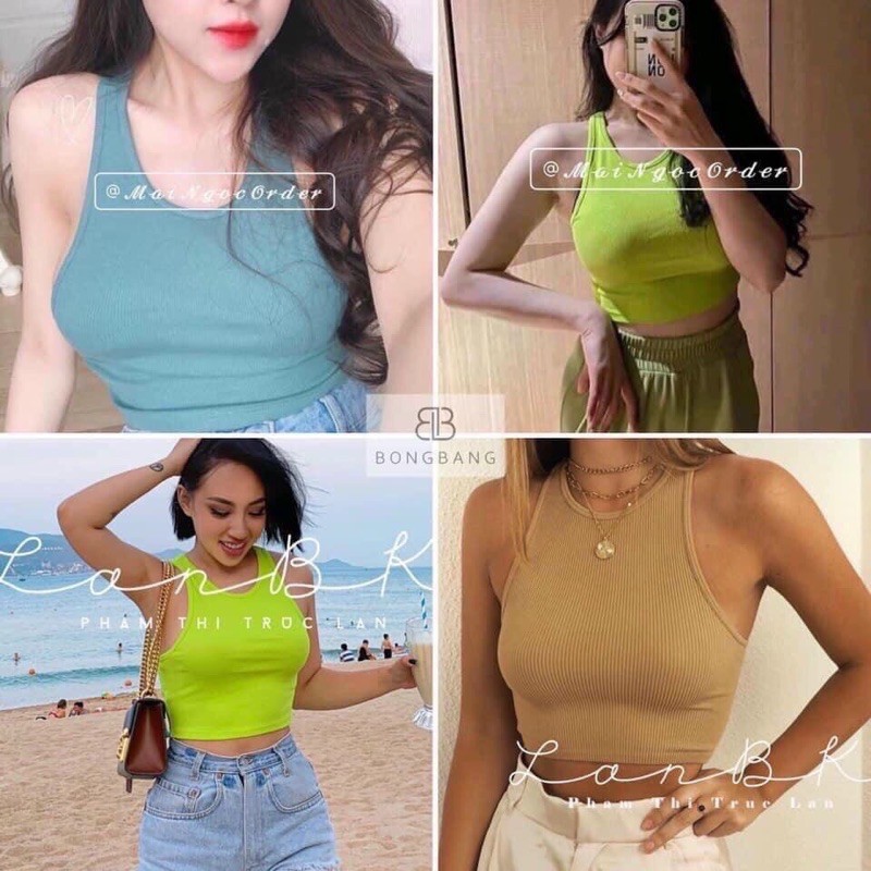  (XẢ_KHO) Áo thun 3 lỗ croptop khoét nách sexy