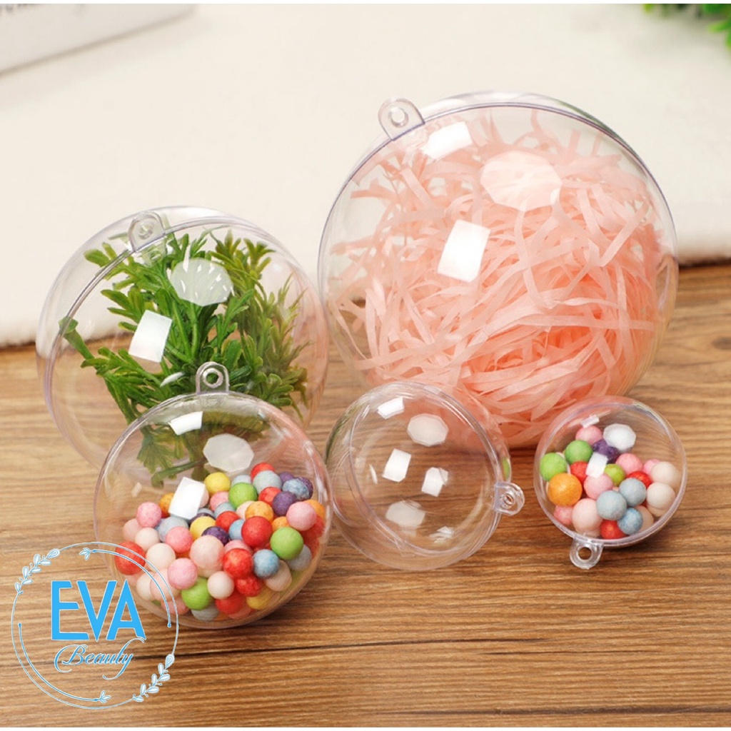 Quả Bóng tròn Nhựa Trang Trí Trong Suốt Đường Kính 6 Cm