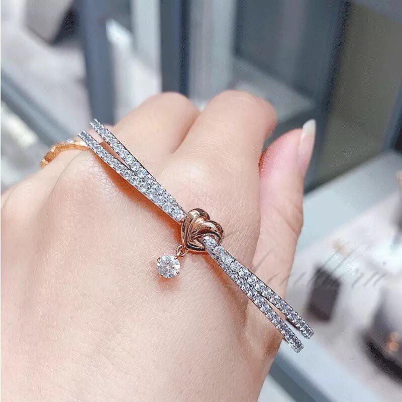 Vòng Tay Tình Yêu Bằng Bạc S925 Màu Trắng Vàng 5516544