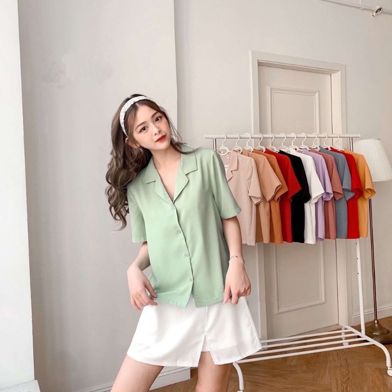 Áo Sơ mi bigsize nam nữ cổ vest thời trang 40kg - 100kg