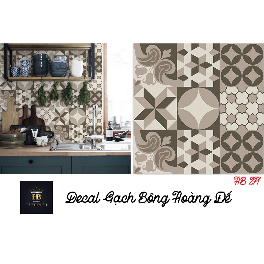 Decal gạch bông set 25 ô