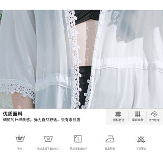 Áo choàng đi biển tay ren