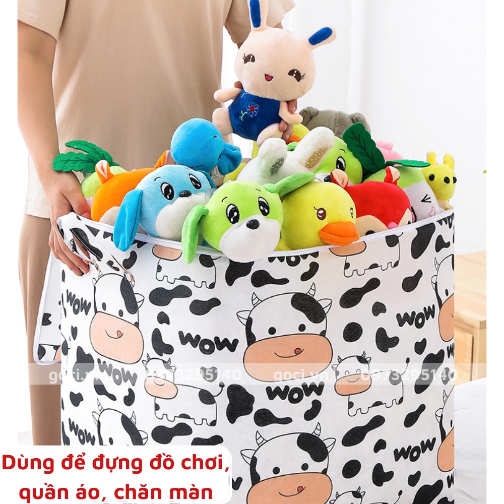 Sỉ 19k-Túi Đựng Quần Áo, Chăn Ga, Thú Bông Cỡ Lớn Có Khóa Kéo 100L