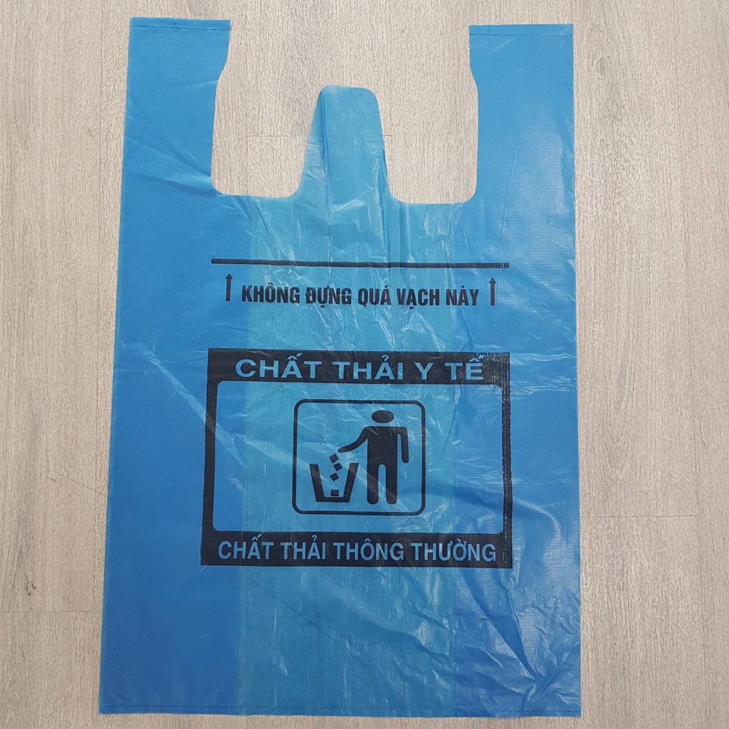 Túi rác y tế màu xanh có quai xách (30L)