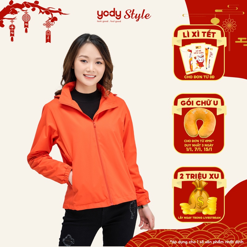 Áo khoác gió nữ YODY 2 lớp cao cấp cản bụi cản gió, trượt nước chống nắng cách nhiệt SIZE S nhiều màu