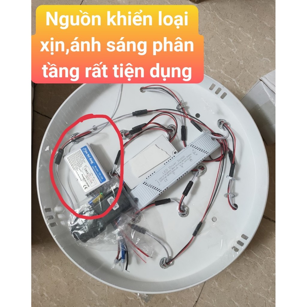 Đèn Ốp Trần LED Hiện Đại 12 Cánh Sen ánh sáng 3 chế độ có diều khiển từ xa phân tầng.Bảo Hành 2 Năm