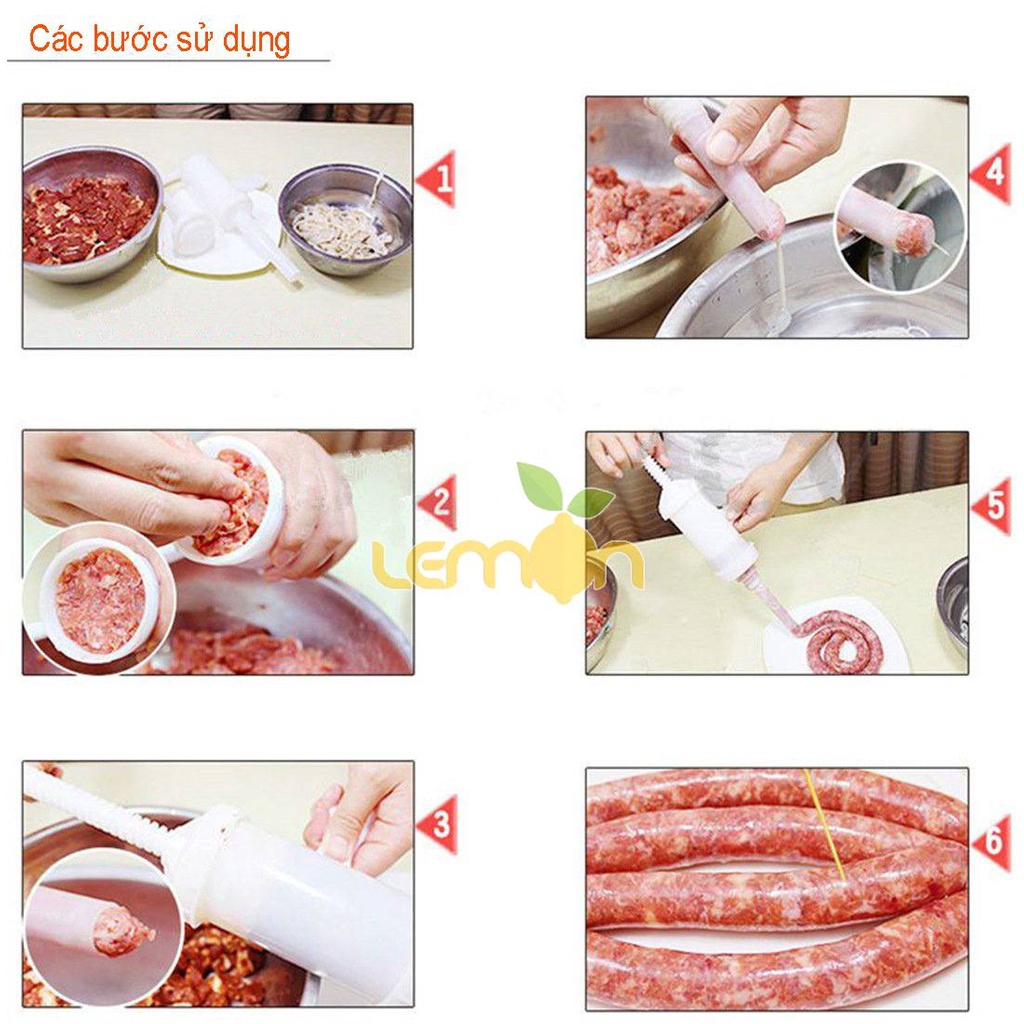 Dụng cụ nhồi xúc xích, lạp xưởng bằng tay nhiều size, nhanh chóng, tiện lợi