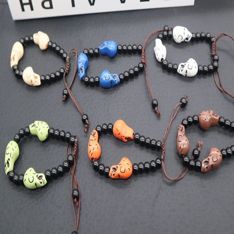 Vòng tay bện hình đầu lâu thời trang cá tính