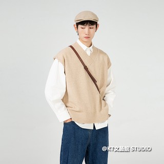 Áo Len Cổ Chữ V M-2XL Áo Vest Phong Cách Preppy Áo Len Đan Áo Vest Nam ins Phiên Bản Hàn Quốc Hợp Thời Trang Phong Cách Hồng Kông Thanh Niên Áo Len Đan Pu