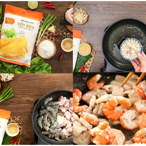 GÓI 500GR BỘT BÁNH XÈO CỐT DỪA TAKY