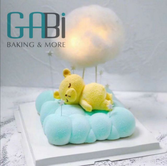 Khuôn silicon 4D hình gấu nằm ngủ