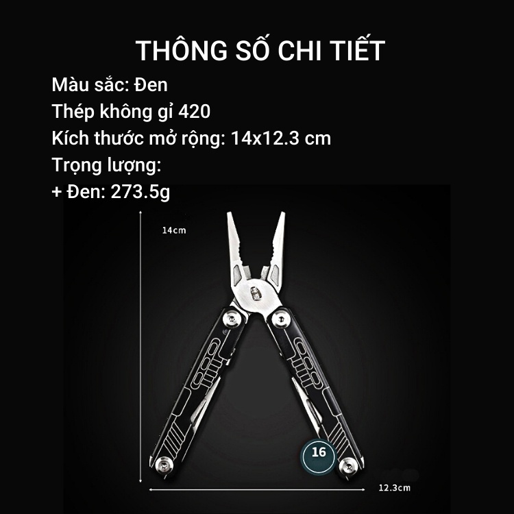 Kìm Đa Năng Hx outdoors GQ - 18A  kìm chiến thuật dã ngoại  chính hãng