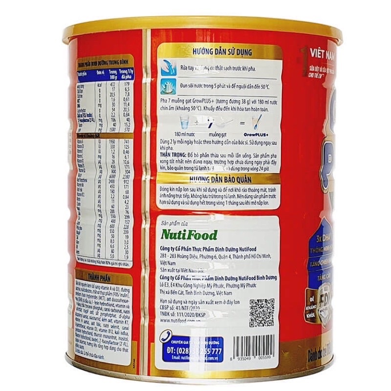 SỮA BỘT NUTIFOOD GROW PLUS ĐỎ 1500g