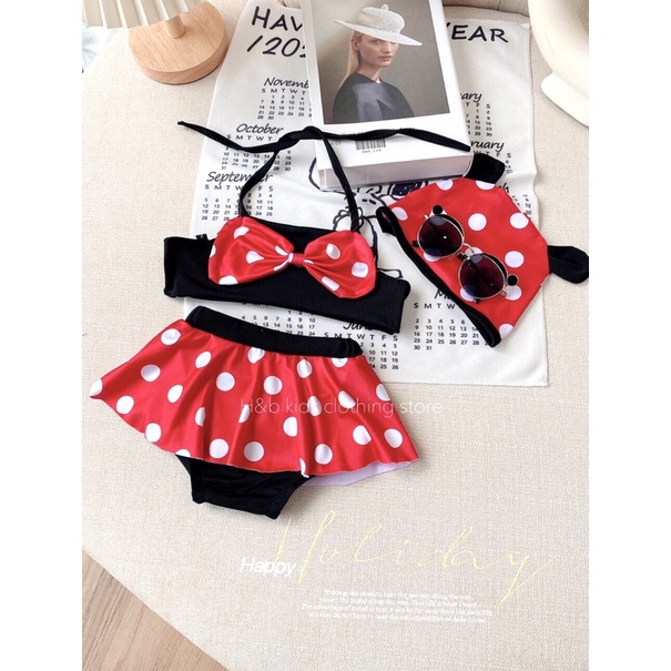 Bikini mickey kèm mũ Cho Bé Gái