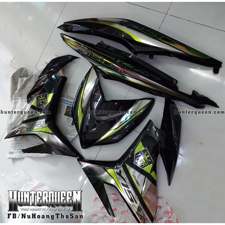 Tem rời Exciter 150. Tem Y15ZR đơn giản, đen vàng. Chất liệu crom. Chỉnh sửa theo yêu cầu
