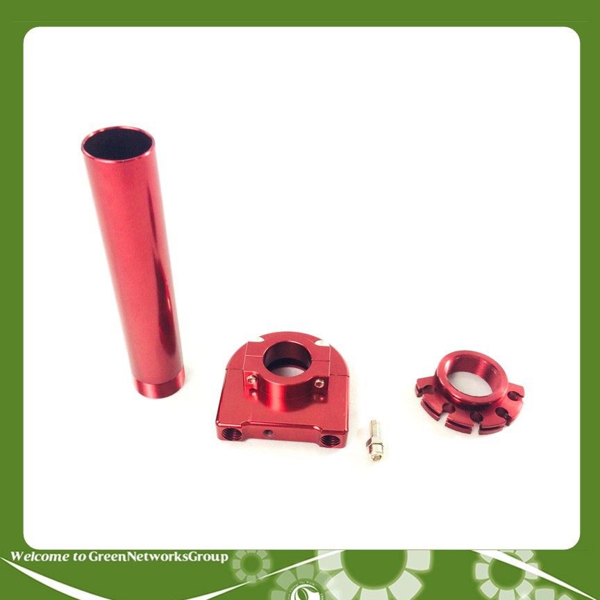 Cùm Ga Tăng Tốc Nhôm CNC Nguyên Khối Cho Mọi Loai Xe Máy Màu Đỏ Greennetworks