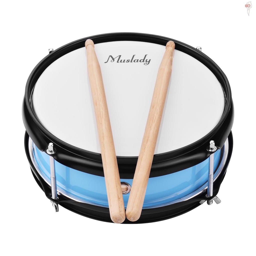 Muslady 8inch Snare Drum Head with Drumsticks Shoulder Strap Drum Key for Student Band