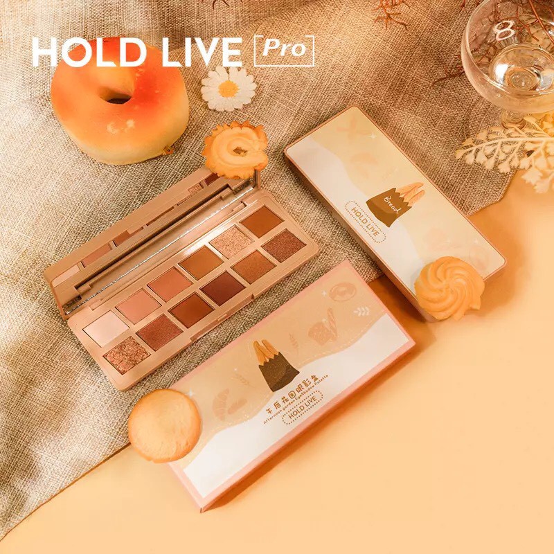 Bảng phấn mắt 12 màu bánh mì HOLD LIVE Afternoon Garden Eyeshadow Palette tông cam đào hồng đất hot trend HL470 HLIV69