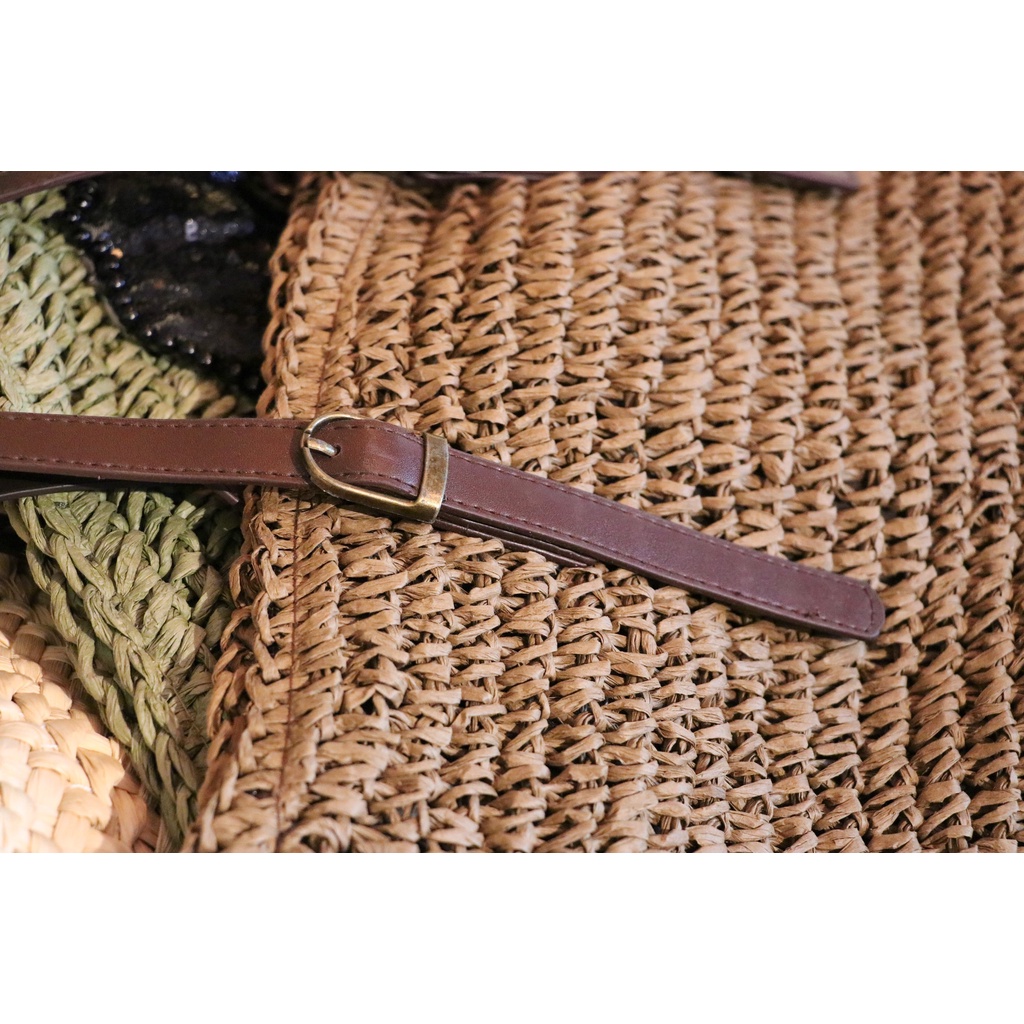 Túi Cói Tote Thời Trang Nữ Quai Da Mẫu Trơn – Trúc Lâm Handmade