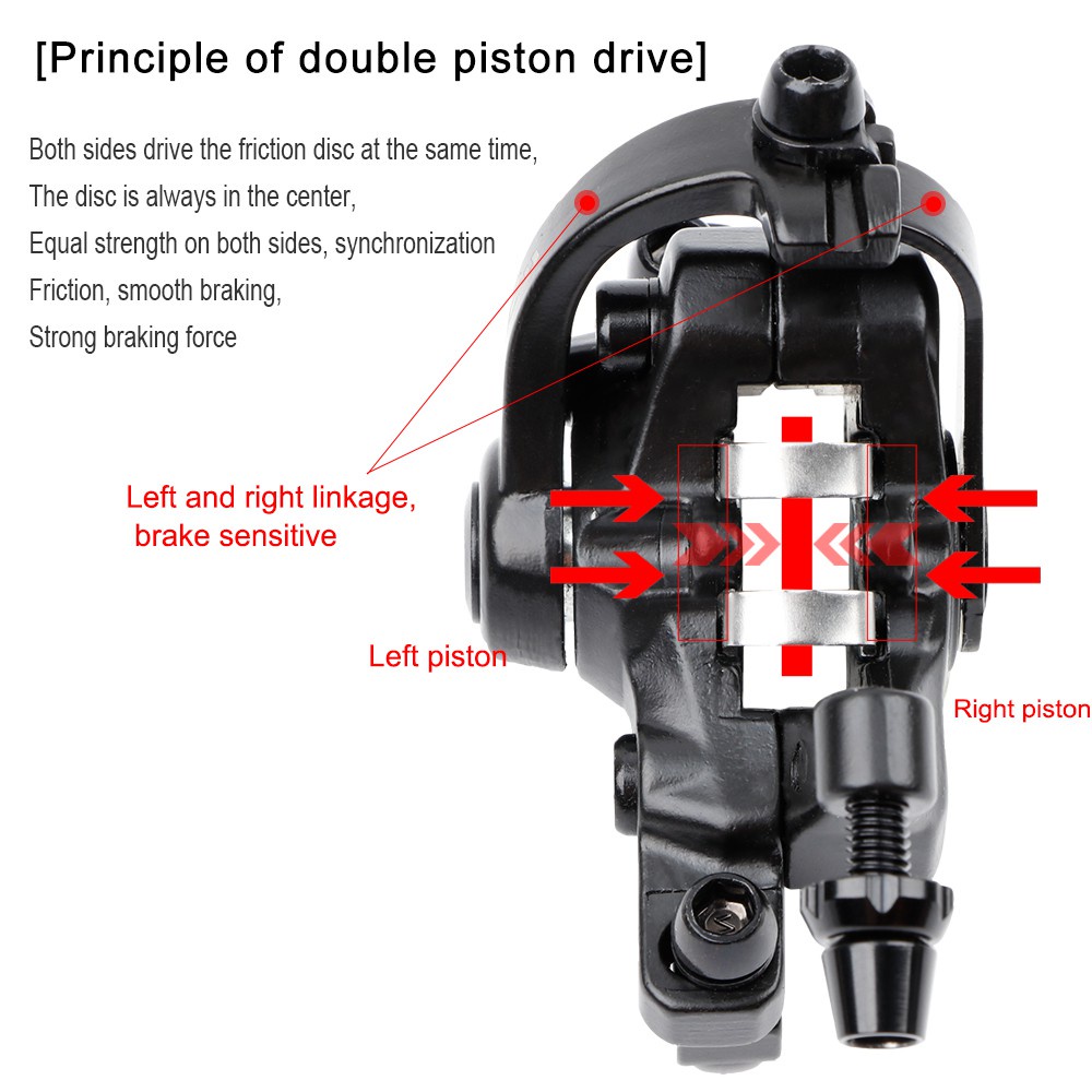 ZOOM Má Phanh Xe Đạp Leo Núi DB680 Phanh Đĩa Kéo Đường Pittông Đôi Hợp Kim Phanh Xe Đạp Leo Núi