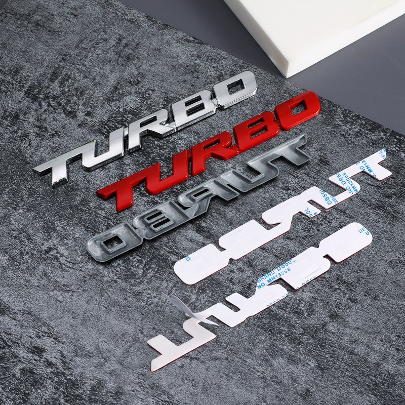 Tem Chữ 3D TURBO Kim Loại Dán Ô Tô