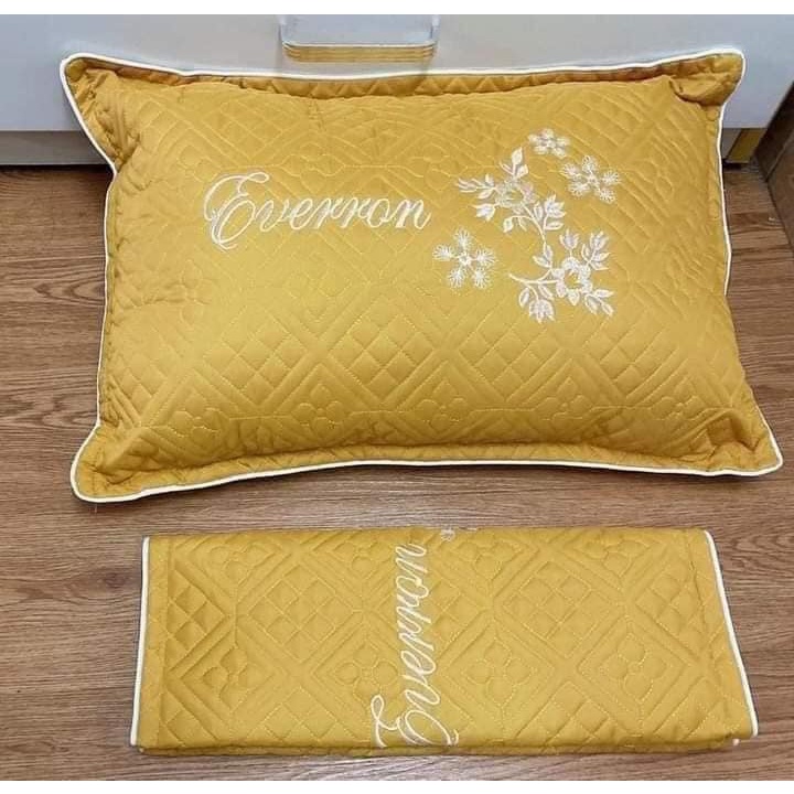 Sét 2 Vỏ gối satin thêu trần bông loại 1 kích thước 48*68