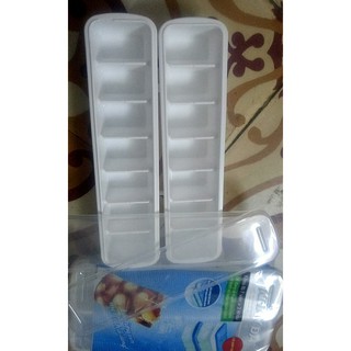 Bộ 2 khay làm đá,đựng đồ ăn dặm..đôi có nắp đậy