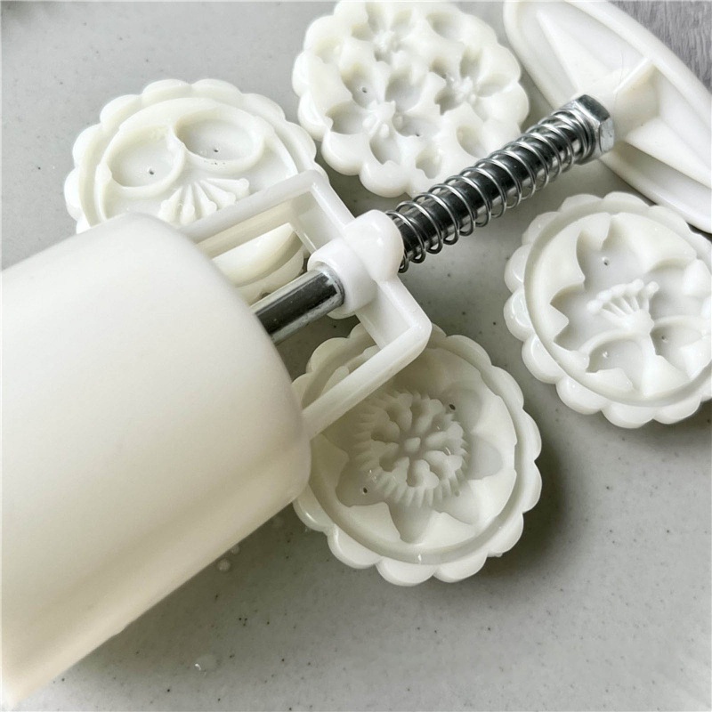 Bộ 4 Khuôn In Trang Trí Bánh Trung Thu Hình Hoa Anh Đào