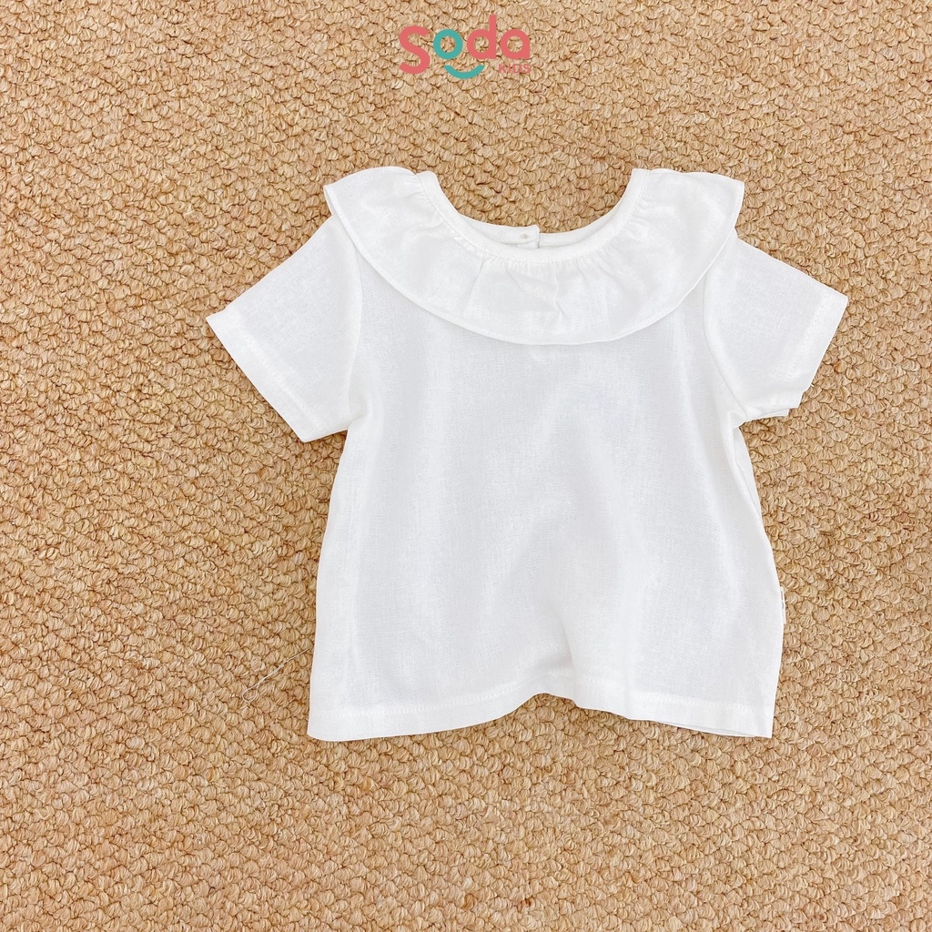 Áo cổ bèo cho bé SODA KIDS chất liệu linen Hàn mềm, mát
