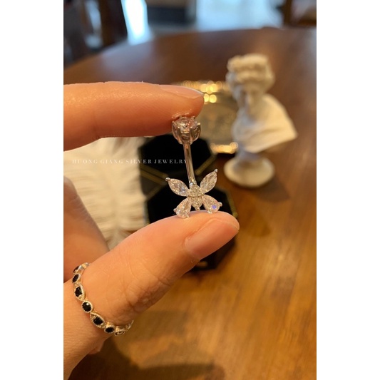 Khuyên rốn bạc s925 xi kim hình bướm nhỏ  - HuongGiangSilver