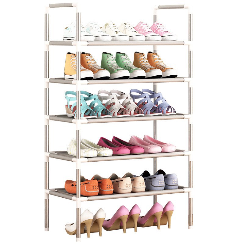 Giá để giày dép hợp kim cứng cáp 5 tầng có bạt phủ ngang ♥️ Kệ tủ để giày dép sách vở