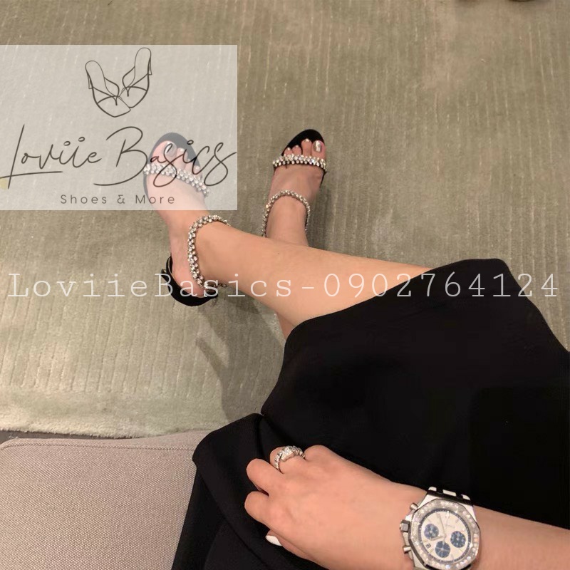 GIÀY THỜI TRANG LOVIIE BASICS - SANDAL CAO GÓT DÂY NGANG MẢNH HỘT XOÀN - GUỐC NỮ CAO 9 PHÂN G220760