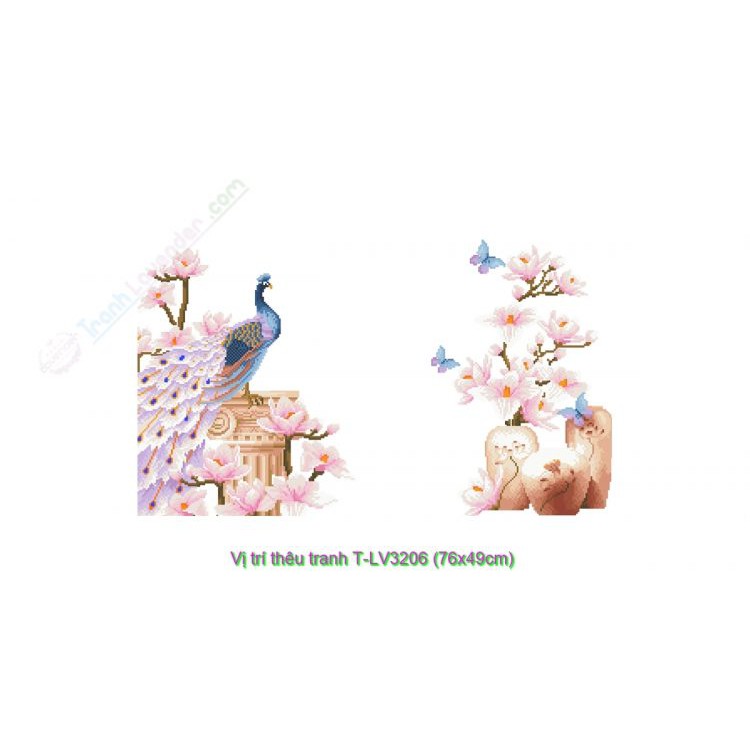 Tranh thêu chữ thập Phú Quý Cát Tường (Đồng hồ) LV3206 76*49cm | BigBuy360 - bigbuy360.vn