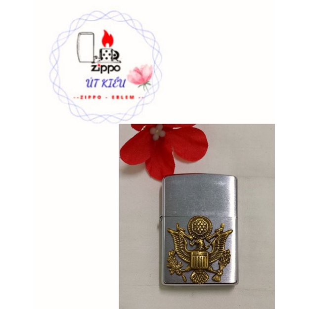 Miếng eblem dán Zippo đồng nguyên khối TQLC US20