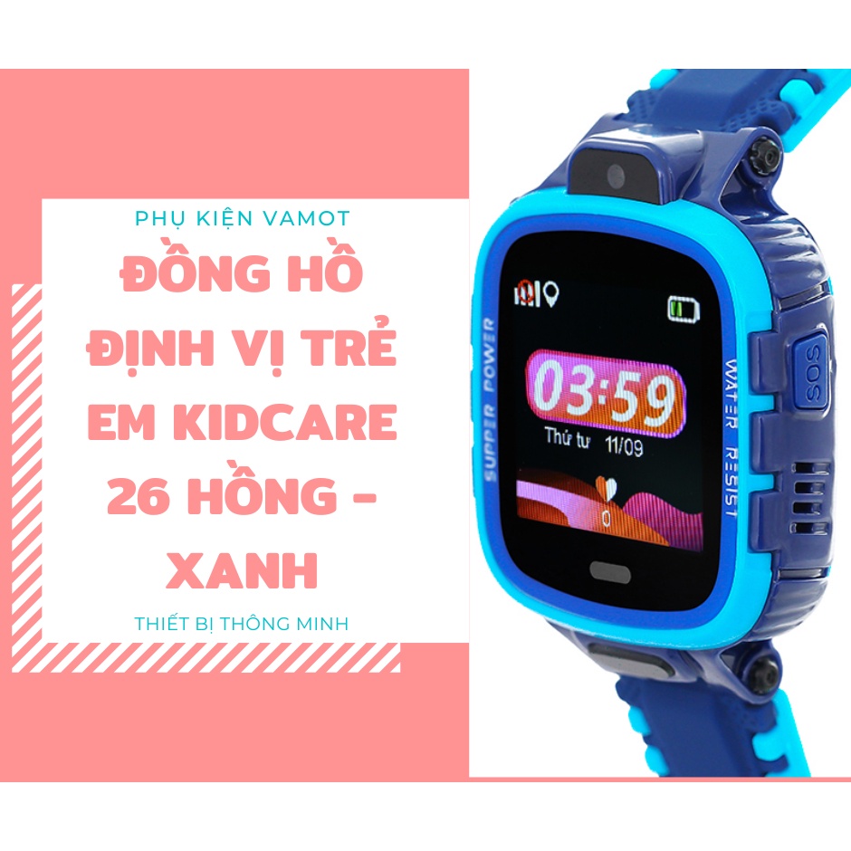 Đồng hồ định vị trẻ em Kidcare 26 xanh